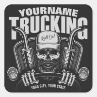 Personalised Trucking Skull Trucker Big Rig Truck