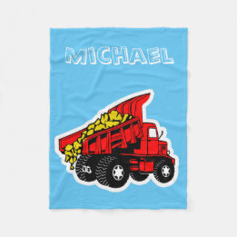 Personalised trucks | boys name fleece blanket