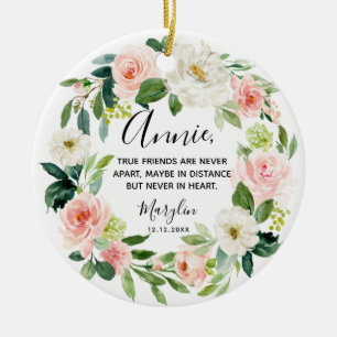 Personalised True friends are never far apart Cera Ceramic Ornament