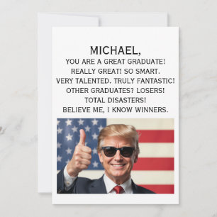 Personalised Trump Graduation Card, Funny Birthday Holiday Card