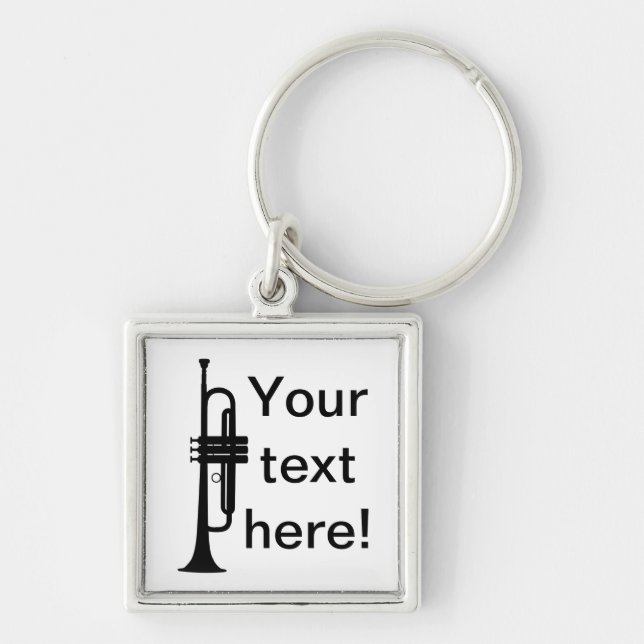Personalised Trumpet Key Ring (Front)