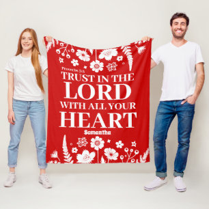Personalised Trust in the Lord Christian Fleece Blanket
