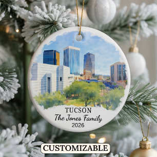 Personalised Tucson Ornament, Custom Arizona State Ceramic Ornament