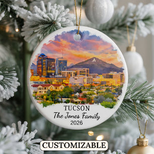Personalised Tucson Ornament, Custom Arizona State Ceramic Ornament