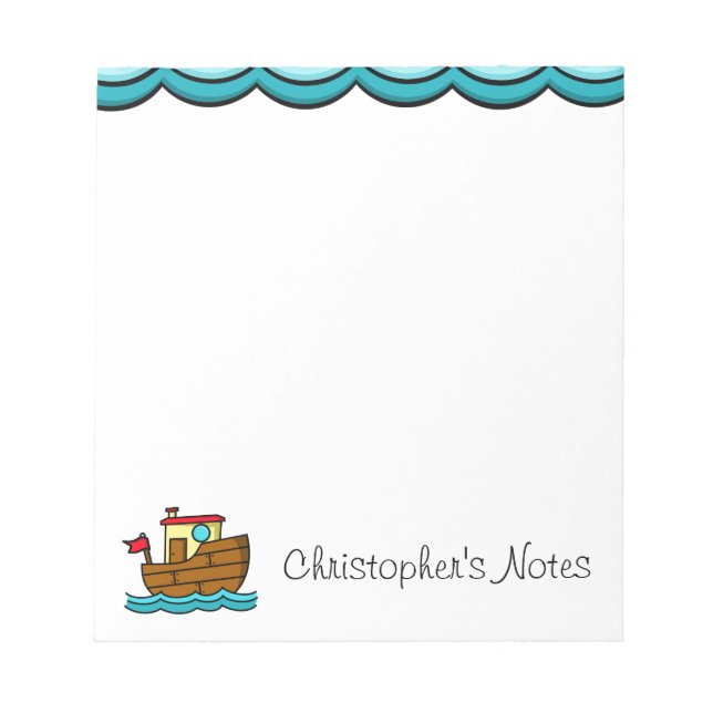 Personalised Tug Boat  Notepad (Front)