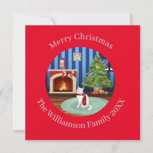 Personalised Turkish Angora Kitty Cat Christmas Holiday Card