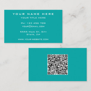 Personalised Turquoise Business Card with QR Code
