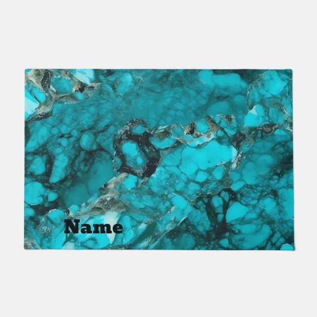 Personalised Turquoise Door Mat (Front)