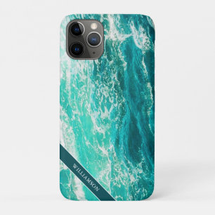 Personalised Turquoise Sea and Waves iPhone 11 Pro Case