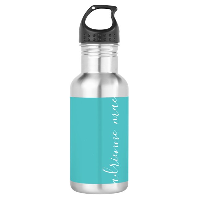 Personalised Turquoise & White 710 Ml Water Bottle (Front)