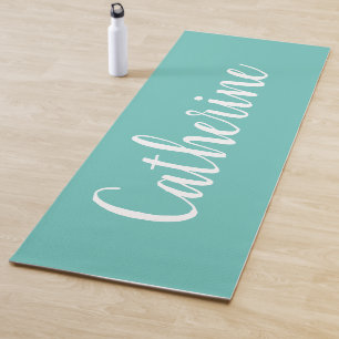 Personalised Turquoise Yoga Mat with Name 
