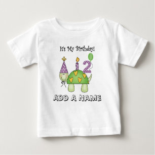 Personalised Turtle 2nd Birthday Tshirt