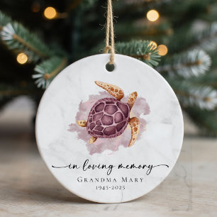 Personalised Turtle In Loving Memory Keepsake Ceramic Ornament
