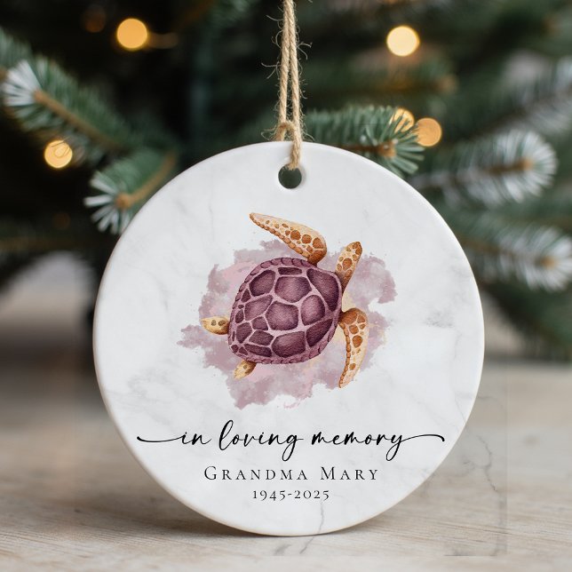 Personalised Turtle In Loving Memory Keepsake Ceramic Ornament (Creator Uploaded)