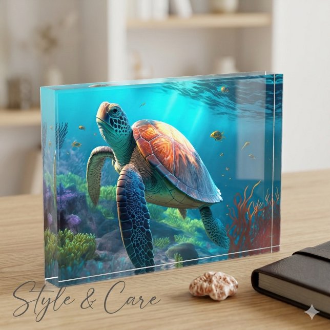 Personalised Turtle Photo Block Custom Gift Idea (Personalized Turtle Photo Block Custom Gift Idea)
