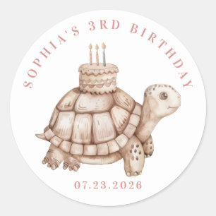 Personalised Turtle Round Stickers