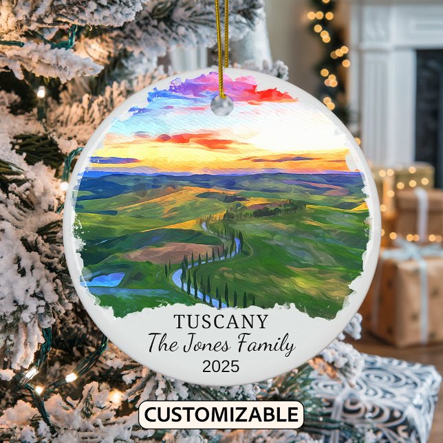 Personalised Tuscany Ornament, Italy Gift Ceramic Ornament (Creator Uploaded)