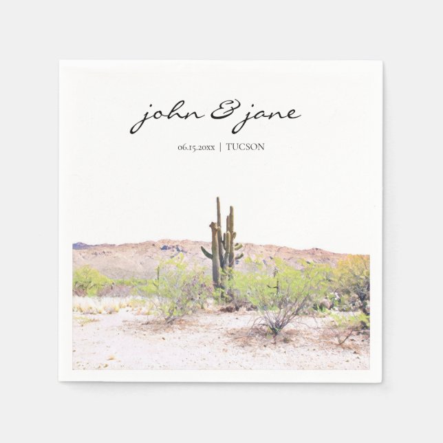 Personalised Tuscon Arizona Desert Napkins (Front)