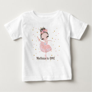 Personalised Tutu Cute Ballerina First Birthday Ba Baby T-Shirt