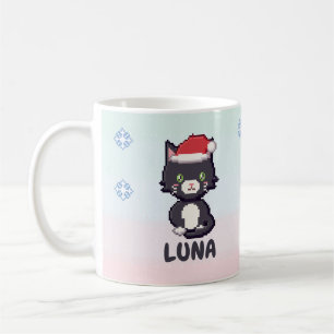 Personalised Tuxedo Cat Christmas Mug