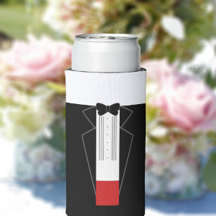 Personalised Tuxedo Wedding Can Cooler
