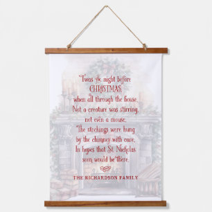 Personalised Twas the Night Before Christmas Poem Hanging Tapestry