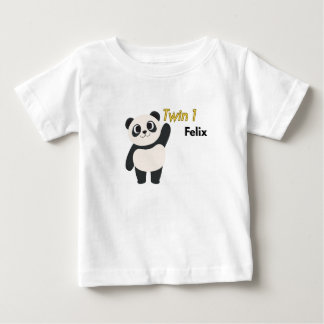 Personalised Twin 1 Panda Baby Bodysuit