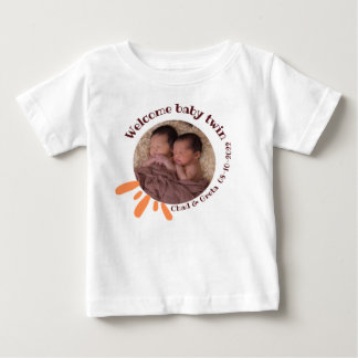 Personalised Twin Baby T-Shirt | Custom Newborn