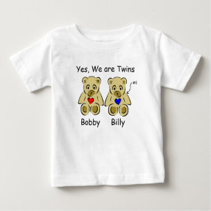 Personalised Twin Child Tshirts Yes, We Are Twins