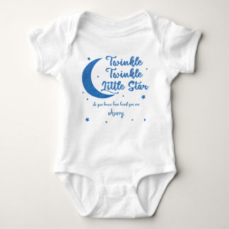 Personalised Twinkle little star printed glitter  Baby Bodysuit