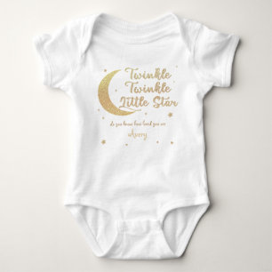 Personalised Twinkle little star printed glitter Baby Bodysuit