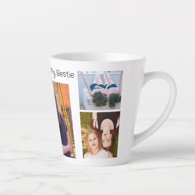 Personalised Twinning with My Bestie Photo Collage Latte Mug (Right)
