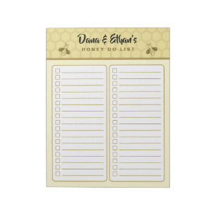 Personalised Two Column Honey Do List Notepad