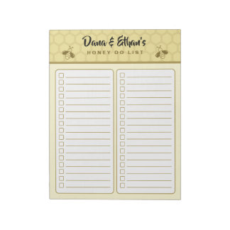Personalised Two Column Honey Do List Notepad