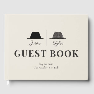 Personalised Two Grooms Gay Wedding Guest Book