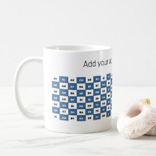 Personalised Two Letter Words British English Blue Coffee Mug