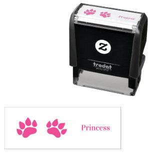 Personalised Two Paw Print Choice Custom Colours Self-inking Stamp