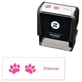 Personalised Two Paw Print Choice Custom Colours  Self-inking Stamp