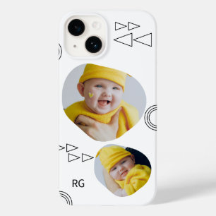 Personalised Two Photo Abstract Case-Mate iPhone 14 Case