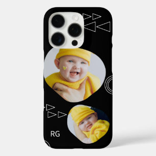 Personalised Two Photo Abstract iPhone 16 Pro Case