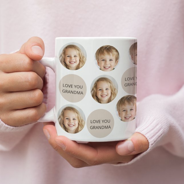 Personalised Two-Photo Face | I Love You Grandma Coffee Mug (Creator Uploaded)