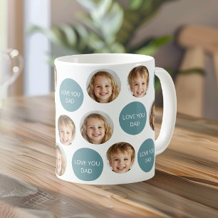 Personalised Two-Photo Face Mug   I Love You Dad