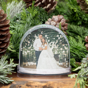  Personalised Two Photo Wedding Snow Globe