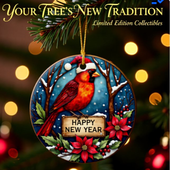 Personalised Two-Sided Cardinal Ornament  (Creator Uploaded)