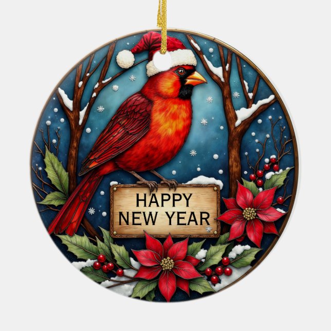 Personalised Two-Sided Cardinal Ornament  (Back)