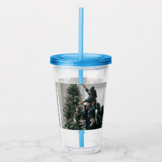 Personalised Two Sided Family Christmas Photo Acrylic Tumbler
