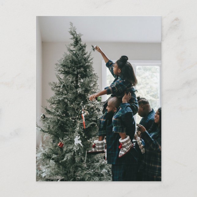 Personalised Two Sided Family Christmas Photo  Postcard (Front)
