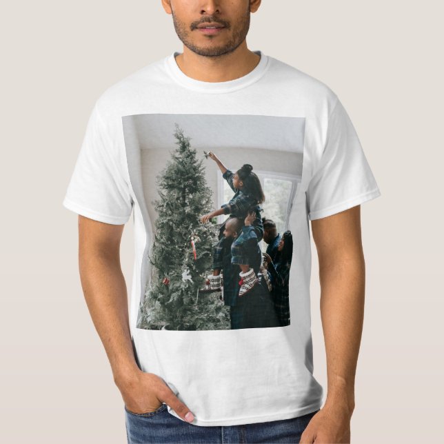 Personalised Two Sided Family Christmas Photo  T-Shirt (Front)