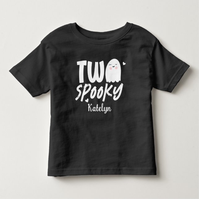 Personalised Two Spooky Halloween 2nd Birthday Toddler T-Shirt (Front)