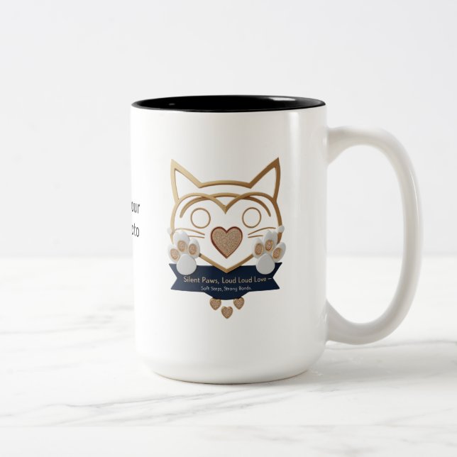 Personalised Two-Tone 15 oz Pet Mug – Silent Paws, (Right)